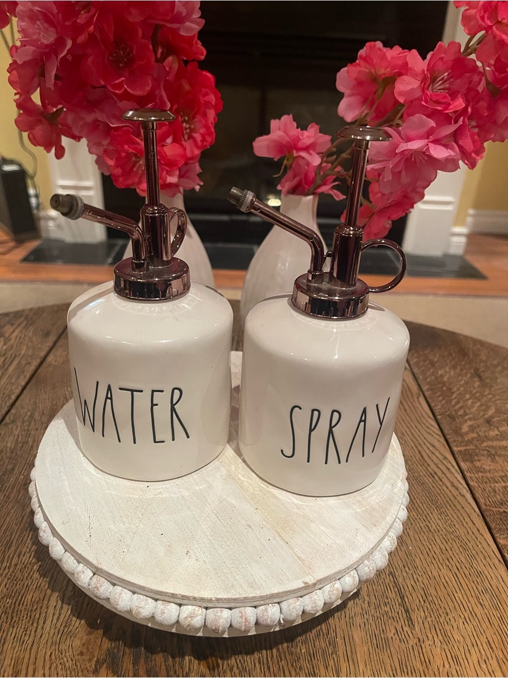 White Ceramic Water & Spray Pump Bottles
